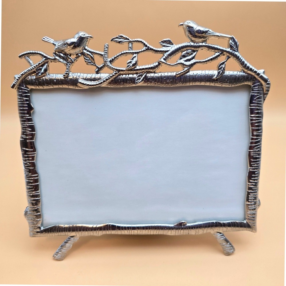 Luxe Collection Antique Silver Bird Branch 4x6 Picture Frame K4Y84-64 ASL